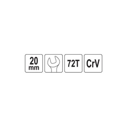 Racsnis csillag-villáskulcs irányváltós 20mm
