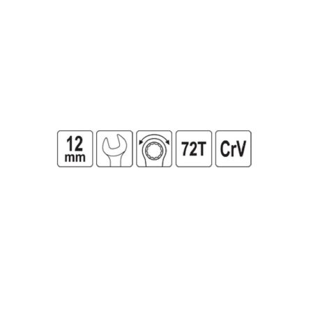 Racsnis csuklós csillag-villáskulcs 12 mm / 170 mm 72T CrV