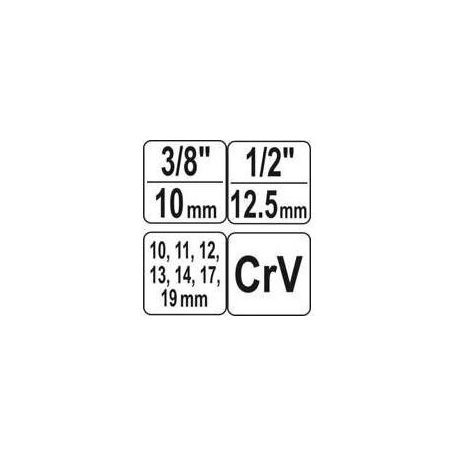 Nyitott dugókulcs készlet 7 részes 3/8", 1/2" CrV