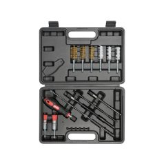   Befecskendezőszelep tisztító készlet 19 részes 1/4" inox, műanyag, réz kefék