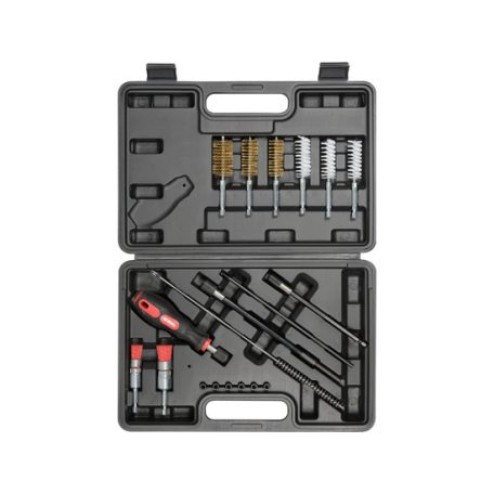 Befecskendezőszelep tisztító készlet 19 részes 1/4" inox, műanyag, réz kefék