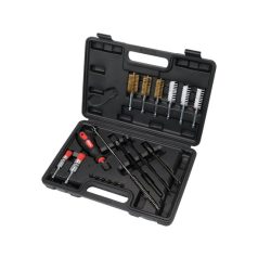   Befecskendezőszelep tisztító készlet 19 részes 1/4" inox, műanyag, réz kefék