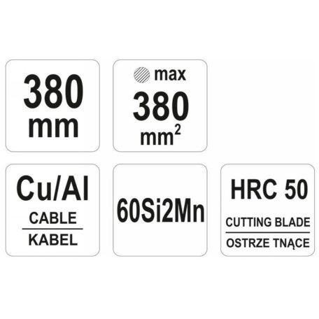 Racsnis kábelvágó fogó 380 mm d=22 mm