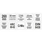 Lemezvágó olló 260 mm jobbos