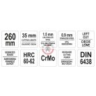 Lemezvágó olló balos 260mm