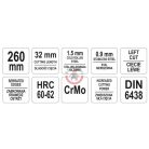 Lemezvágó olló balos 260mm