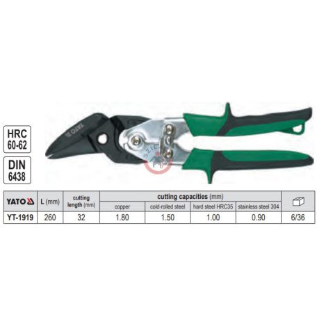 Lemezvágó olló jobbos 260mm