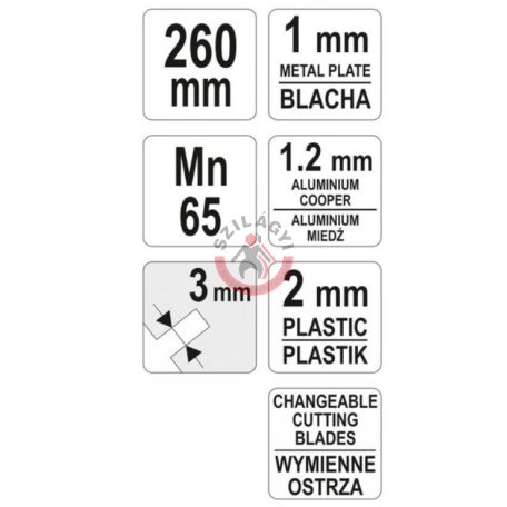 Lemezvágó olló 260mm