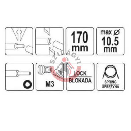 Kábelvágó és blankoló fogó 170mm