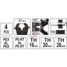 PEX-AL-PEX krimpelő készlet TH és U fejekhez,+ 3db TH fej