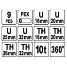 Krimpelő készlet 9 részes PEX-AL-PEX Csövekhez