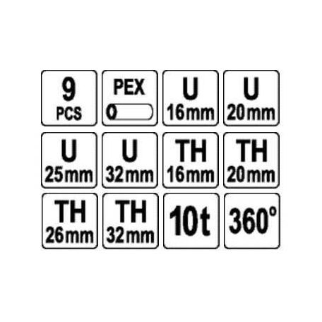 Krimpelő készlet 9 részes PEX-AL-PEX Csövekhez