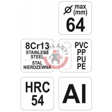 PVC csővágó olló 64mm /PVC, PU, PP, PE/