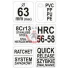 PVC csővágó olló 63mm /PVC, PP, PU, PE/