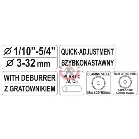 Csővágó 3-32mm /Plastic, Al, Cu/