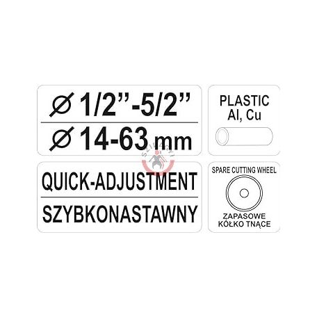 Csővágó 14-63mm /Plastic, Al, Cu/