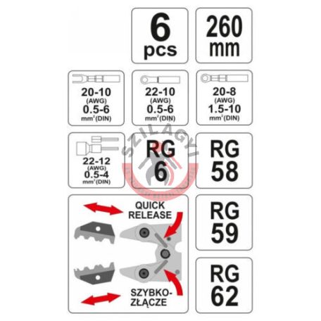 Saruzó fogó készlet 6 részes RG6, RG58, RG59, RG62