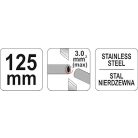 Kábelvágó rozsdamentes 125mm Max.: 3mm2