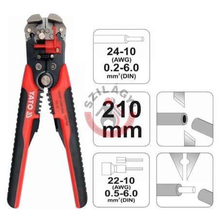 Automata blankoló fogó 0.2-6.0mm2 210mm kábelcsupaszító