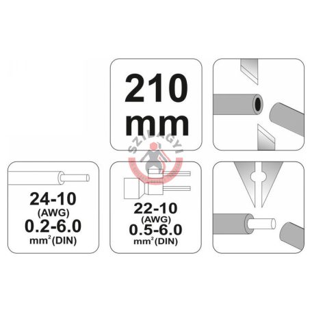 Automata blankoló fogó 0.2-6.0mm2 210mm kábelcsupaszító
