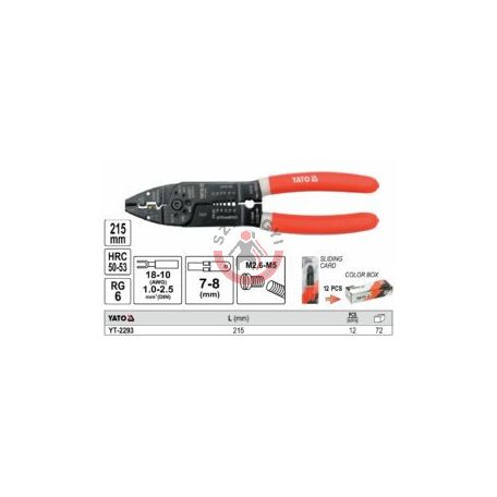 Blankoló fogó 1.0-2.5mm2 215mm kábelcsupaszító