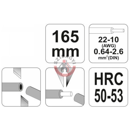 Blankoló fogó 0.64-2.6mm2 165mm kábelcsupaszító