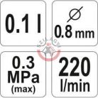 Festékszóró pisztoly 0,1l 0,8mm 220l/min