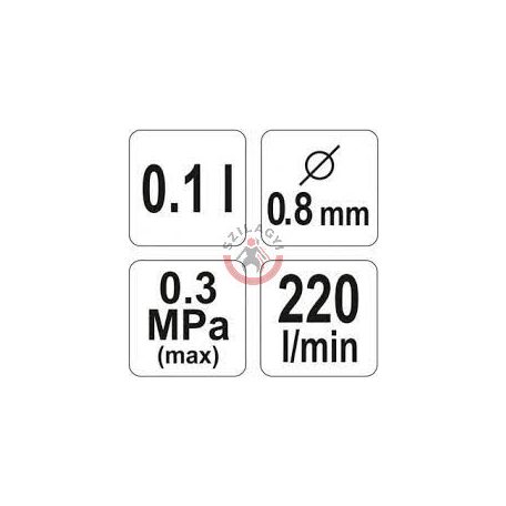 Festékszóró pisztoly 0,1l 0,8mm 220l/min