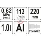 Pnemumatikus mosópisztoly tartályos 1l 0.62MPa 113l/min