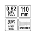 Turbo lefúvató pisztoly 6bar, 110mm fúvóka