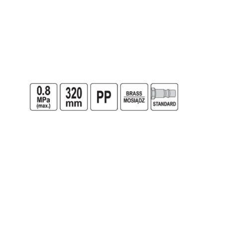 Pneumatikus lefúvató pisztoly 320 mm-es szárral