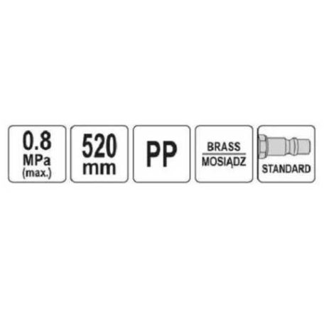 Pneumatikus lefúvató pisztoly 520 mm-es szárral