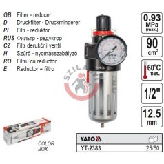 Nyomáscsökkentő szelep 1/2" 90cm3 0,93Mpa