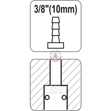 Gyorscsatlakozó tömlővéges 3/8" (9.5mm)