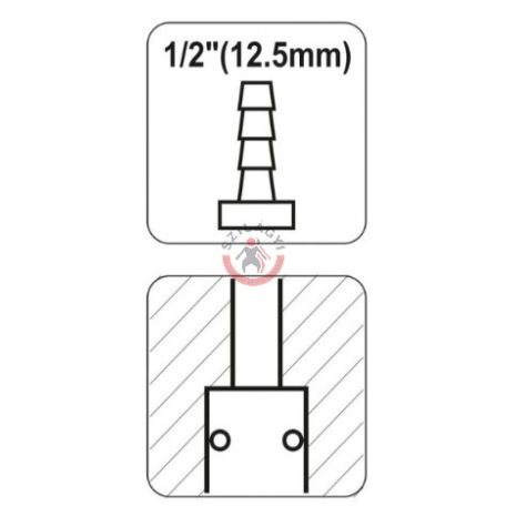 Gyorscsatlakozó tömlővéges 1/2" (12.7mm)