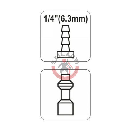 Gyorscsatlakozóvég tömlövéges 1/4" (6.3mm)