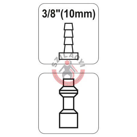 Gyorscsatlakozóvég tömlövéges 3/8" (9.5mm)