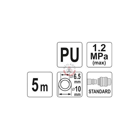 Levegő spiráltömlő 5 m 10x6.5mm