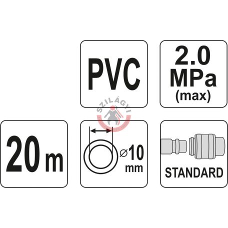 Levegő tömlő 20m 10mm