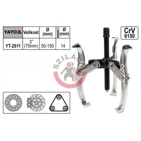 Csapágylehúzó 3 karos 3" 75mm