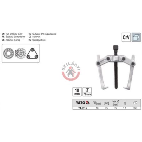 Csapágylehúzó 2 karos 3" 75mm