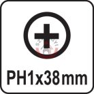 Csavarhúzó kereszthornyos PH1x38mm