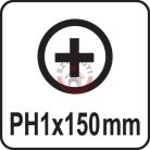 Csavarhúzó kereszthornyos PH1x150mm