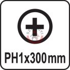 Csavarhúzó kereszthornyos PH1x300mm