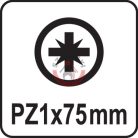 Csavarhúzó kereszthornyos PZ1x75mm