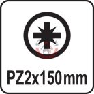 Csavarhúzó kereszthornyos PZ2x150mm