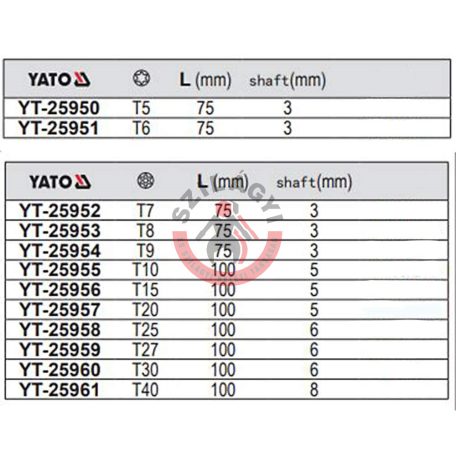 Csavarhúzó TORX T25x100mm