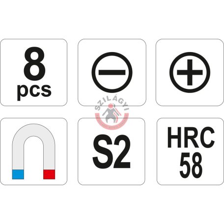 Csavarhúzó készlet 8 részes mágneses S2