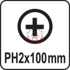 Üthető csavarhúzó kereszthornyos PH2x100mm