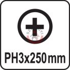 Üthető csavarhúzó kereszthornyos PH3x250mm